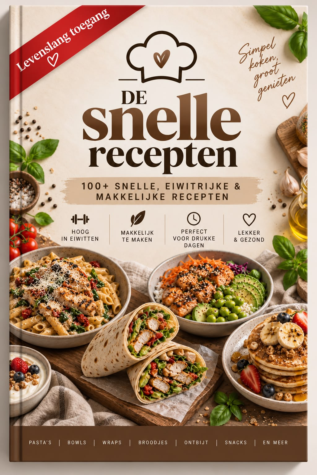 De Snelle Recepten met pasta's, bowls, wraps en ontbijt